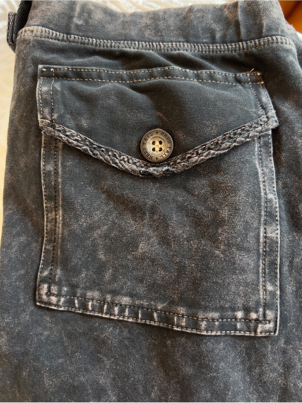 Hard Tail Forever Black Washed Stretch Cargo Flared Pants - Picture 5 of 8